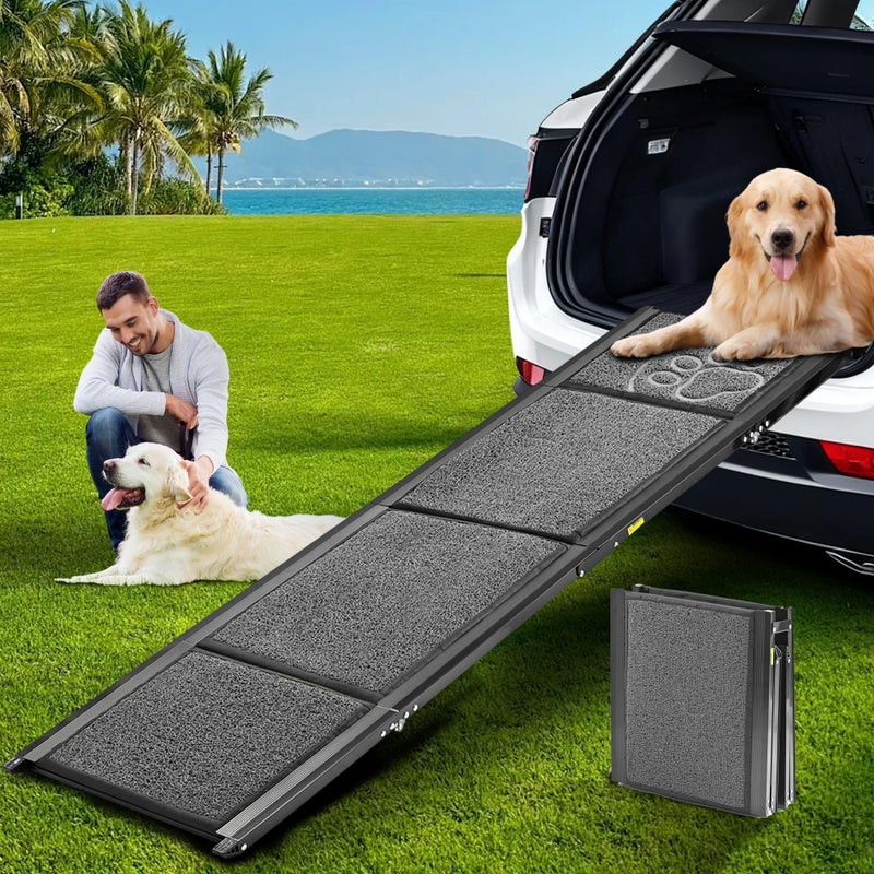 Zendova Dog Ramp for Large Dogs, Extra Long 71" & 17.3" Wide Folding Dog Ramp for High SUV & Truck, Portable Non-Slip Pet Ramp for Car, Supports 250 lbs - Image 1