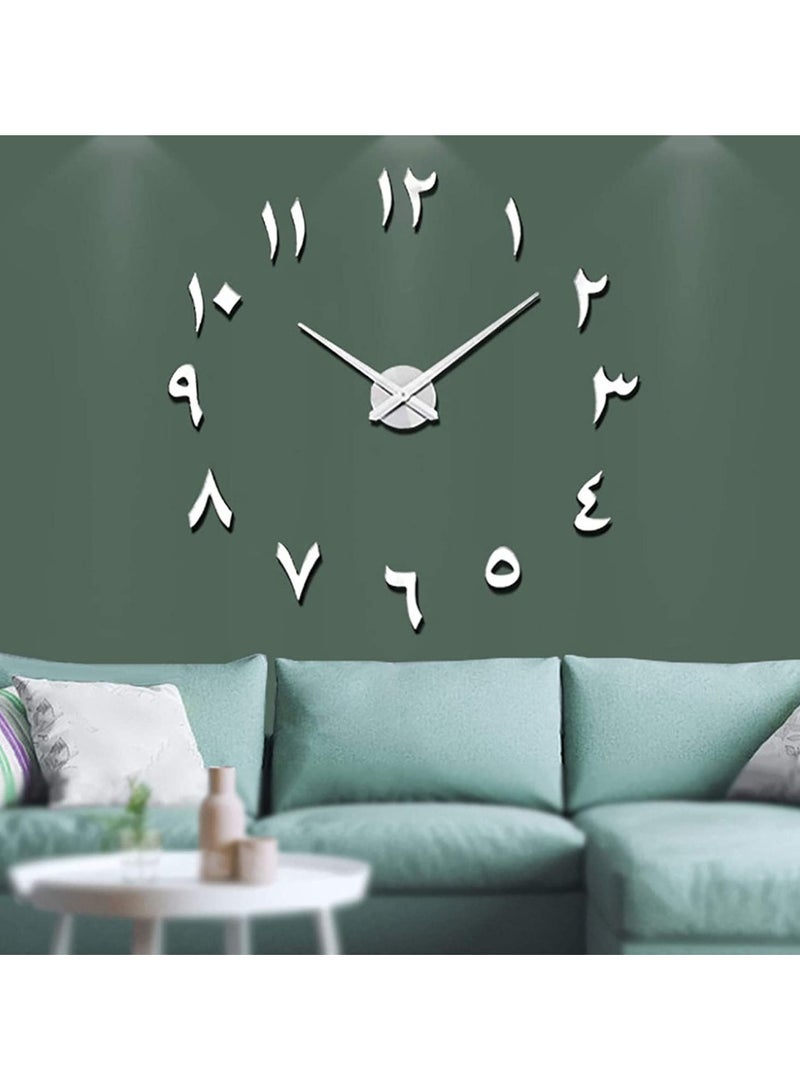 دريمزون ساعة حائط كبيرة DIY ساعة حائط حديثة ثلاثية الأبعاد برقم عربي