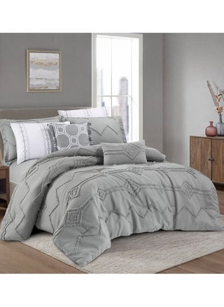 Hours comforter set made of soft silky fabric with a modern distinctive and prominent pattern that satisfies all tastes 8 pieces king size - pzsku/Z9E4EEBF4B45D43D8439DZ/45/_/1724004111/c7e070ea-feba-4f01-a0e4-ffc941ec3b81