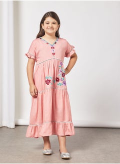HANA & SARA Kids Embroidered Jalabiya  - Image 1