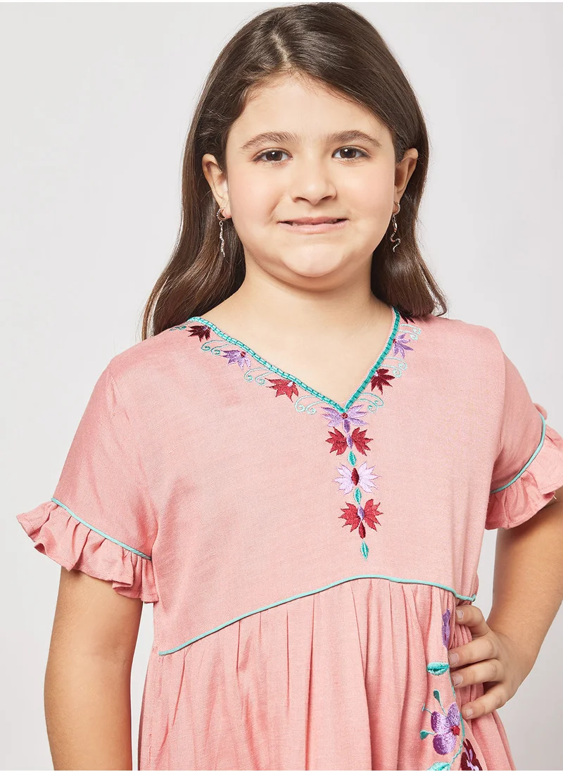 HANA & SARA Kids Embroidered Jalabiya