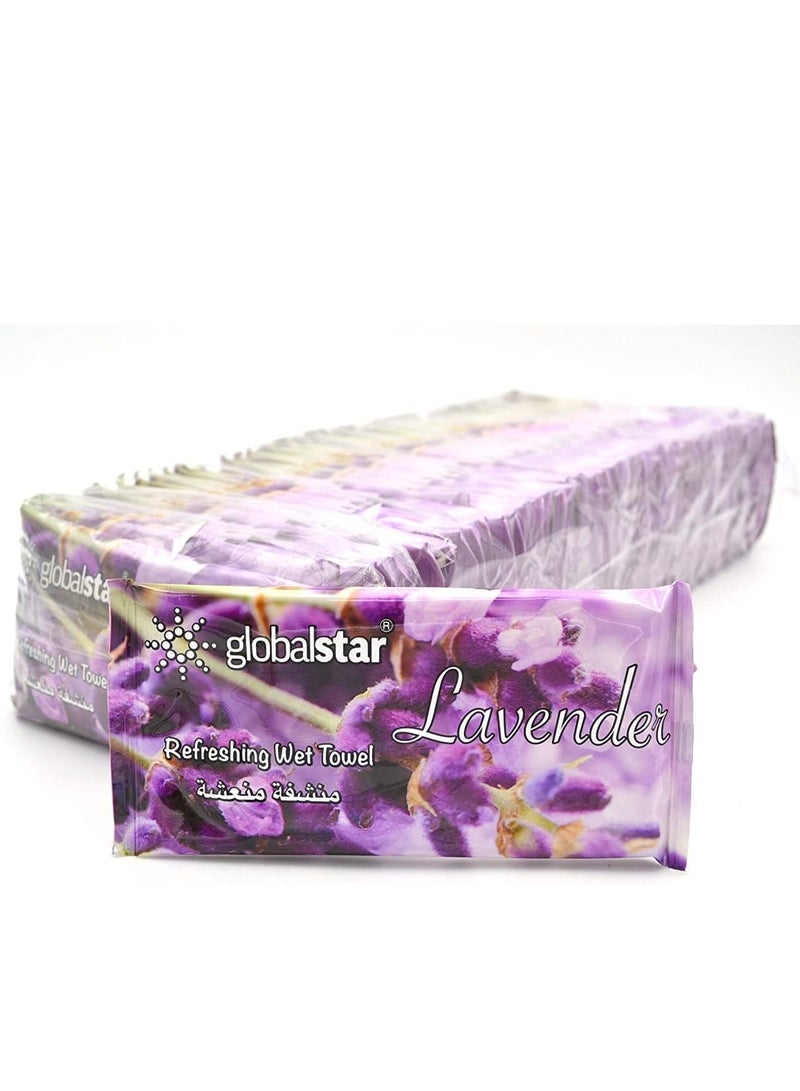 جلوبال ستار فوط مبللة منعشة برائحة اللافندر 25 قطعة - Image 2