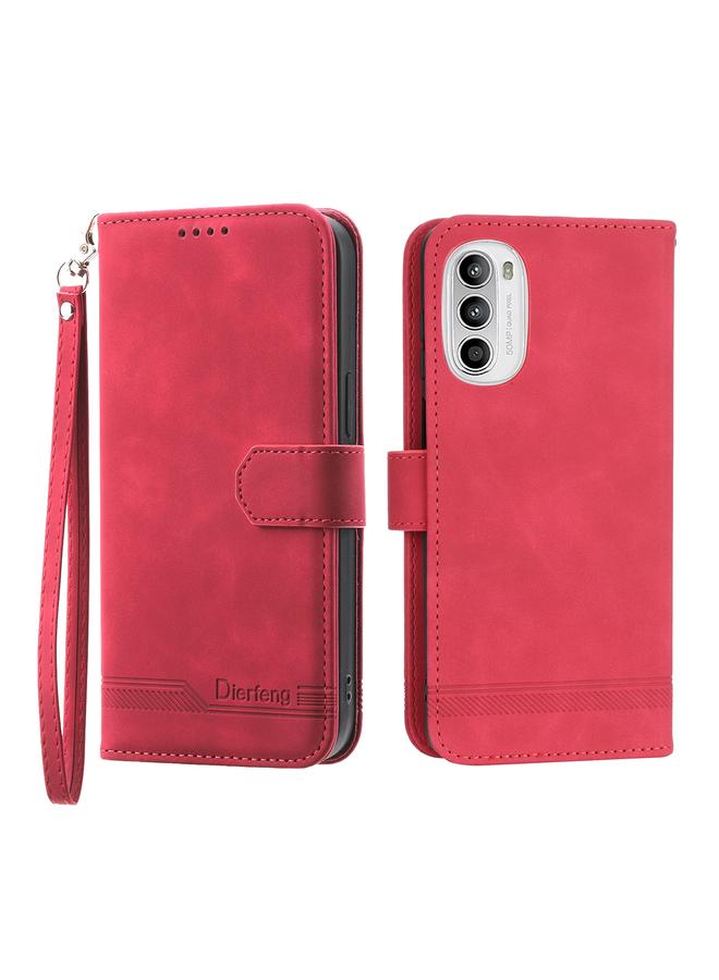 اس-توب جراب لهاتف Motorola Moto G52 4G/G82 5G/G71S Dierfeng Dream Line مصنوع من مادة TPU + جلد PU - Image 1