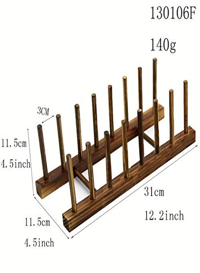 Hovico2 Pcs Bamboo Dish Rack, Kitchen Drawer Organizer, 8-Slots Bamboo Wooden Dish Rack, Book Pot Lid Cutting Board Drying Rack Stand Drainer Storage Holder Organizer - Image 2
