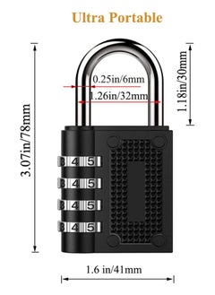 Excefore Combination Padlock Waterproof Padlock with Code (2 Pack Black)  - Image 3