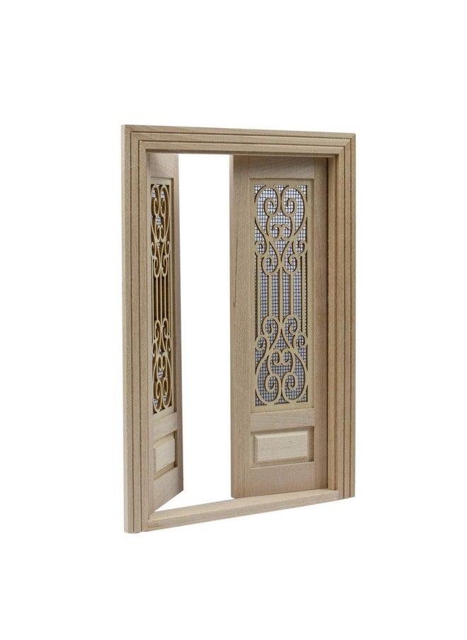 AUEAR - 1 12 Dollhouse Miniature Furniture Unpaint Wooden Doors For Diy Scene Doll Home Furniture Craft (2 Horizontal Panel) - Image 1