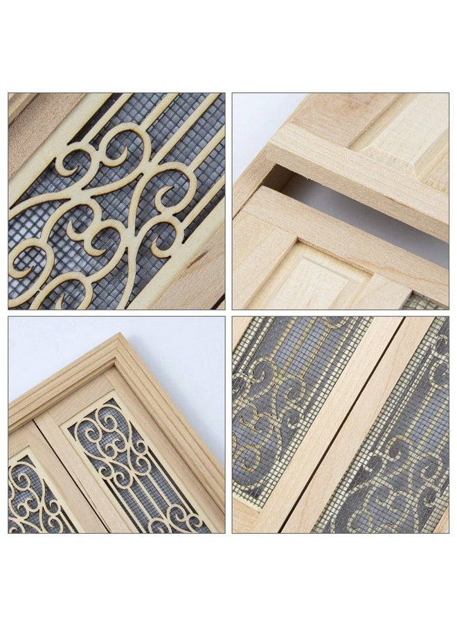 AUEAR - 1 12 Dollhouse Miniature Furniture Unpaint Wooden Doors For Diy Scene Doll Home Furniture Craft (2 Horizontal Panel) - Image 1