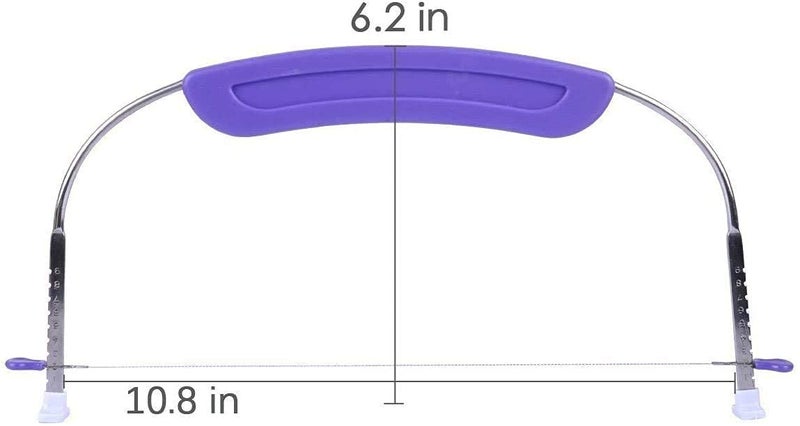 RIVUGJA New Adjustable Small Cake Leveler Cutter Slicer with Stainless Steel Wires and Purple Handle for Professional Baking Tools MultiColor - Image 2