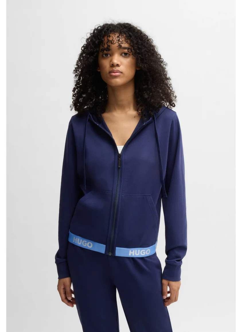 هوجو Relaxed-fit hoodie with logo waistband