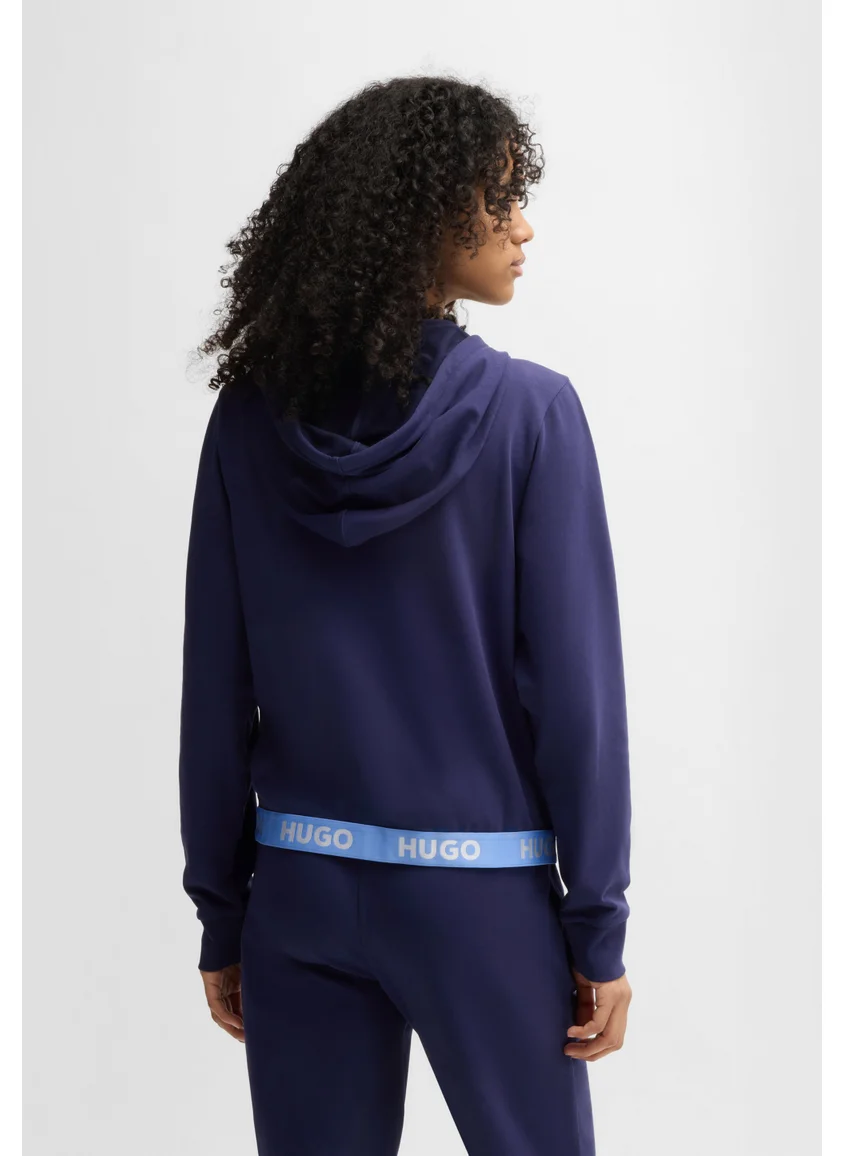 هوجو Relaxed-fit hoodie with logo waistband