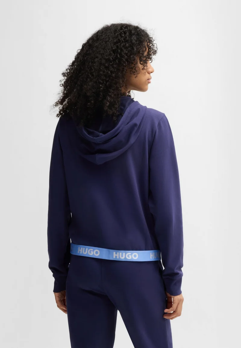 HUGO Relaxed-fit hoodie with logo waistband