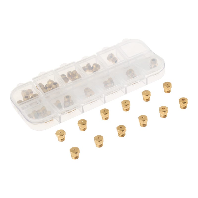ETERMETA 36PCS Range Stove Oven Orifice Conversion Kit Propane Lp Natural Gas Brass Jet Burner Nozzle M6x075mm Gas Spray Tips 0304070809101112151719mm