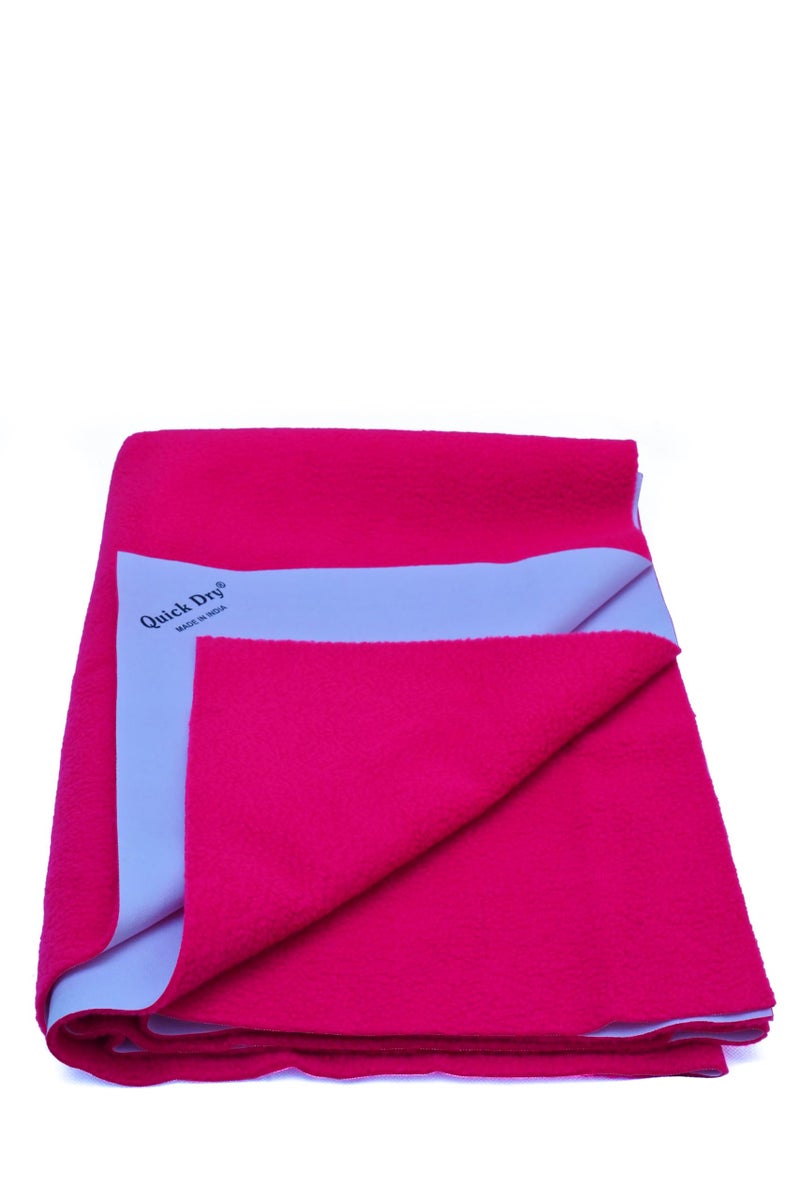 Waterproof Quick Dry Sheet for Baby| Bed Pad Anti-Piling Fleece Extra Absorbent Washable Matress Protector| Baby Bed Protector Sheet for Toddler Children. (Rose Pink, Medium)  - Image 1