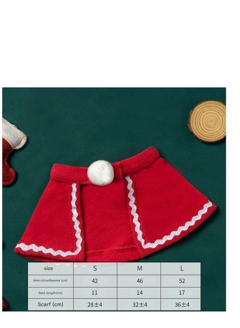 A.M Pet Christmas Costume Outfit Set Reindeer Antlers Hat Headband Santa Christmas Hat Red Scarf and Pet Cloak for Dog Cat Pet Christmas Party Cosplay Supplies, 4 Pack - Image 4