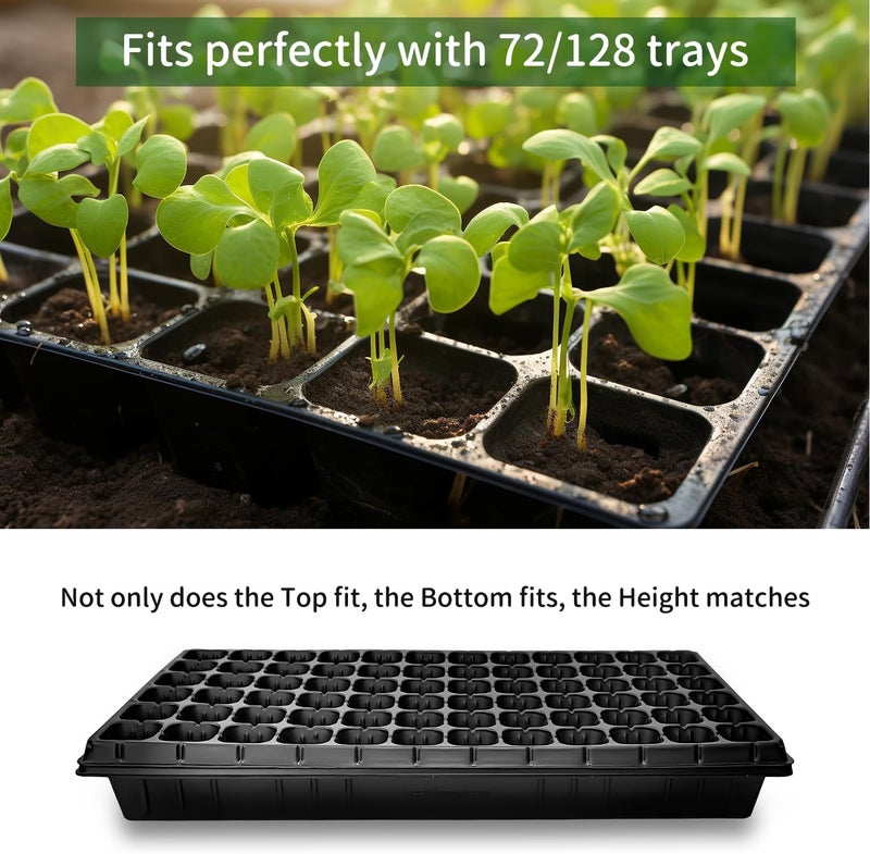 RooTrimmer 20 Pack Shallow 1020 Trays No Holes, Heavy Duty Reusable Seed Starter Flat Seedling Tray for 72/128 Cell Plug Tray, Transplant, Microgreen & Seed Germination (21"Ã—11", 1.6" Deep, TD538) - Image 5