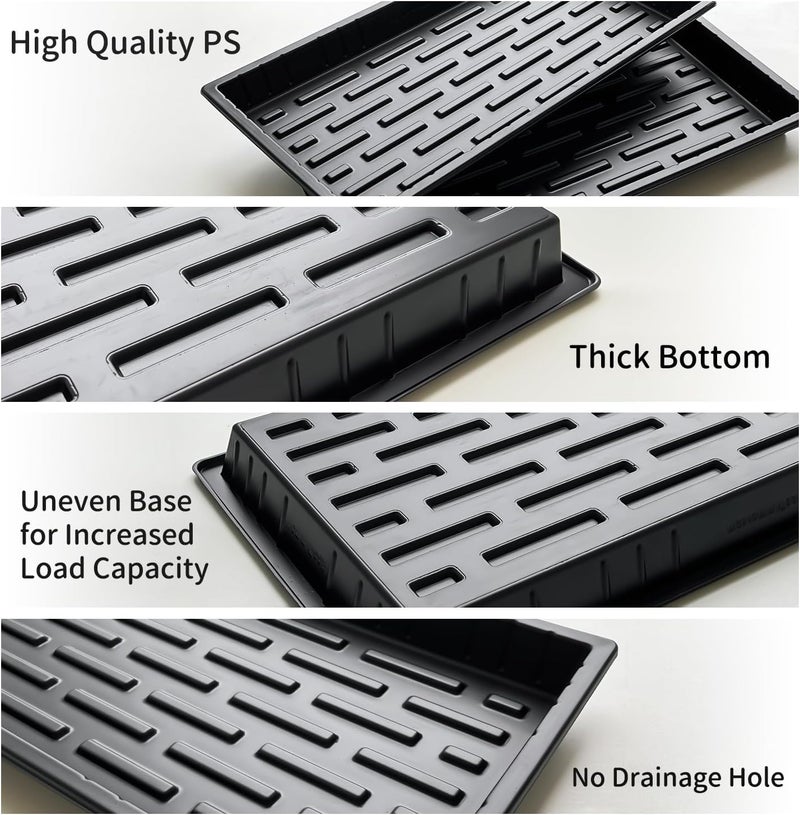 RooTrimmer 20 Pack Shallow 1020 Trays No Holes, Heavy Duty Reusable Seed Starter Flat Seedling Tray for 72/128 Cell Plug Tray, Transplant, Microgreen & Seed Germination (21"Ã—11", 1.6" Deep, TD538) - Image 4
