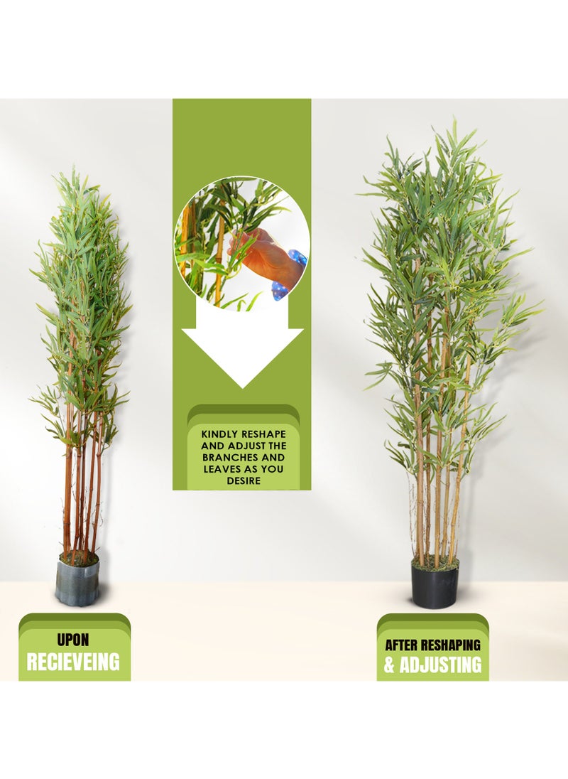 ESSENTIALS 360 Artificial Plant Bamboo Tree 150cm High, Artificial Plants Fake Plant with Pot, Outdoor & Indoor Artificial Tree for Home Decor, Lifelike Texture Faux trees, Decorative Faux Plants  - Image 5