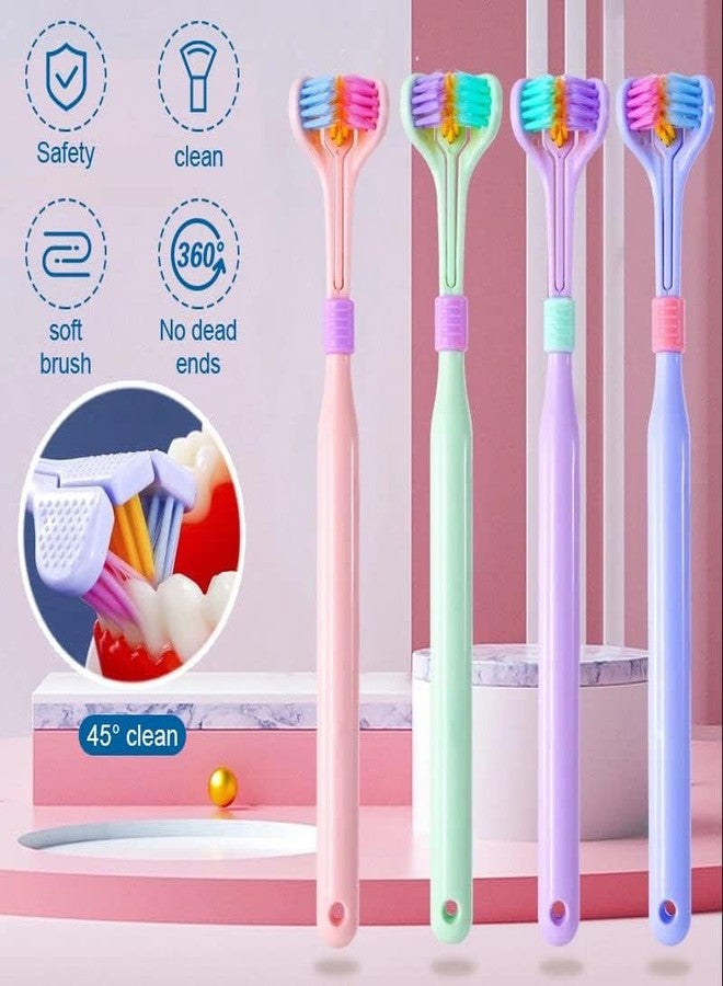 DNESHY 3 Sided Autism Toothbrush, Anti-Slip Grip Oral Care Travel Mouth Brush Wrap Around for Adult Kid Teeth, V-Shaped Soft Bristle Complete Teeth and Gum-Care Deep Cleaning Each Tooth (1) - Image 4