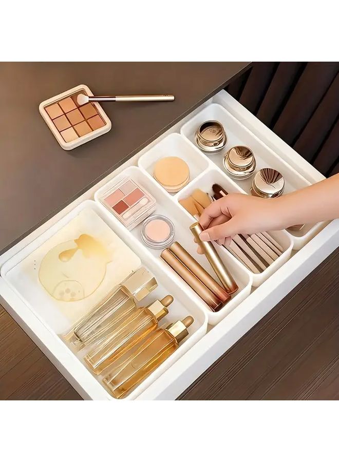 White Drawer Organizer Box 6PCS Set 3S 3M Modular Compartment Storage - Image 2