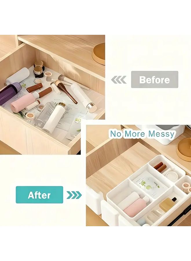 White Drawer Organizer Box 6PCS Set 3S 3M Modular Compartment Storage - Image 4
