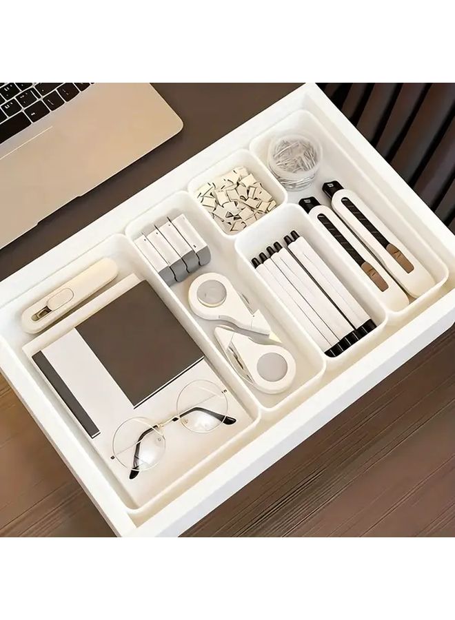 White Drawer Organizer Box 6PCS Set 3S 3M Modular Compartment Storage - Image 5
