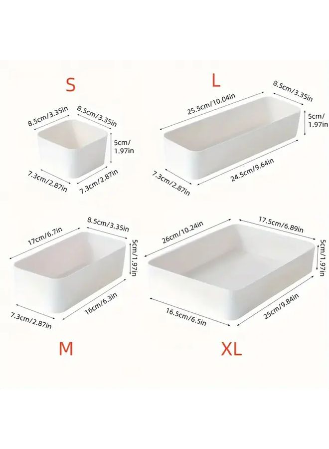 White Drawer Organizer Box 6PCS Set 3S 3M Modular Compartment Storage - Image 3
