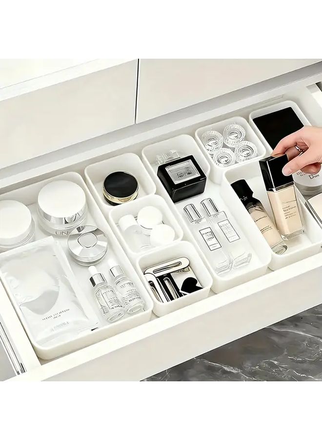 White Drawer Organizer Box 6PCS Set 3S 3M Modular Compartment Storage - Image 1