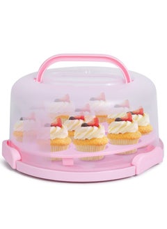 MIXDE 10-inch Cake Cupcake Muffin Carrier Holder Cupcake Carrier for 11 Cupcakes Reusable Cake Container with Handle and Clear Lid  - Image 1