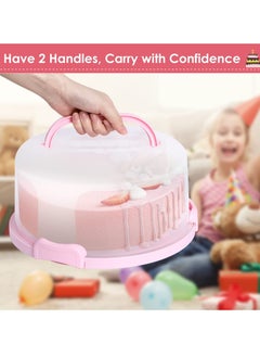 MIXDE 10-inch Cake Cupcake Muffin Carrier Holder Cupcake Carrier for 11 Cupcakes Reusable Cake Container with Handle and Clear Lid  - Image 3