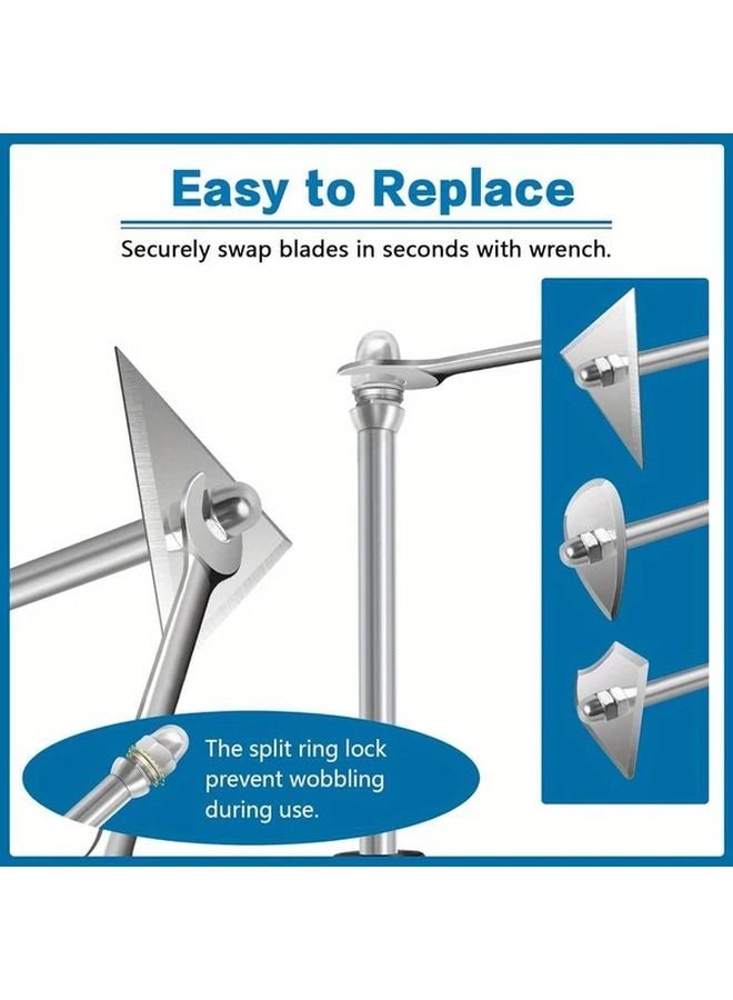 1pc Steel Paint Scraper with 3 Replacement Heads Interchangeable Knives Hand Tool for Paint Removal - Image 5