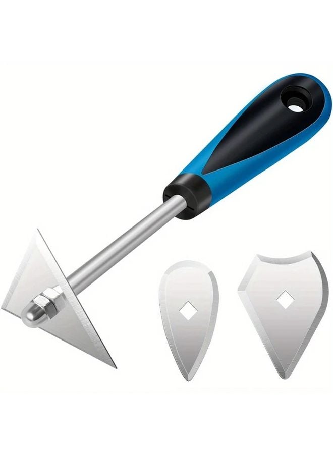 1pc Steel Paint Scraper with 3 Replacement Heads Interchangeable Knives Hand Tool for Paint Removal - Image 2