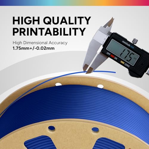 OVERTURE PLA Filament 1.75mm PLA 3D Printer Filament, 1kg Cardboard Spool (2.2lbs), Dimensional Accuracy +/- 0.02mm, Fit Most FDM Printer (Blue) - Image 3