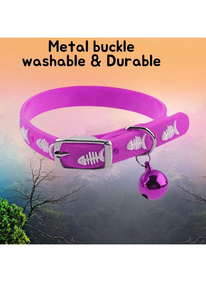 ويستيرن إرا طوق قطط مطاطي متعدد الألوان قابل للتعديل من السيليكون | اندماج تدريبي أنيق | إعادة تعريف أسلوب القطط | طوق قطط مطاطي بلون نابض بالحياة من السيليكون مع جرس (أرجواني) - Image 5