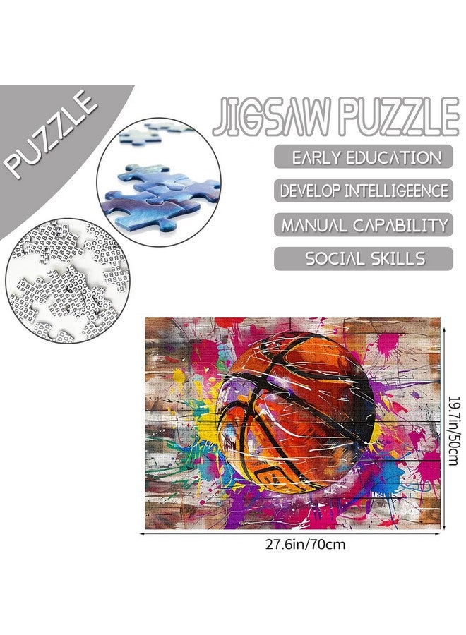Tucocoo 1000 Piece Jigsaw Puzzles for Adults,Sports Graffiti Basketball Jigsaw Puzzles，Funny Ball Sports Graffiti Street Banksy Puzzle，Challenging Family Activity Perfect for Game Nights，Puzzle Wall Art Decor - Image 3