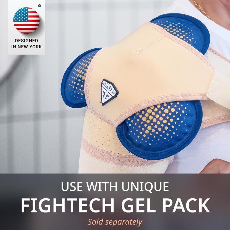 FIGHTECH Shoulder Brace for Torn Rotator Cuff | Pain Relief, Support and Compression Sleeve Wrap Stability Recovery Fits Left Right Arm, Men & Women (Nude), Large/X-Large (Pack of 1) - Image 3