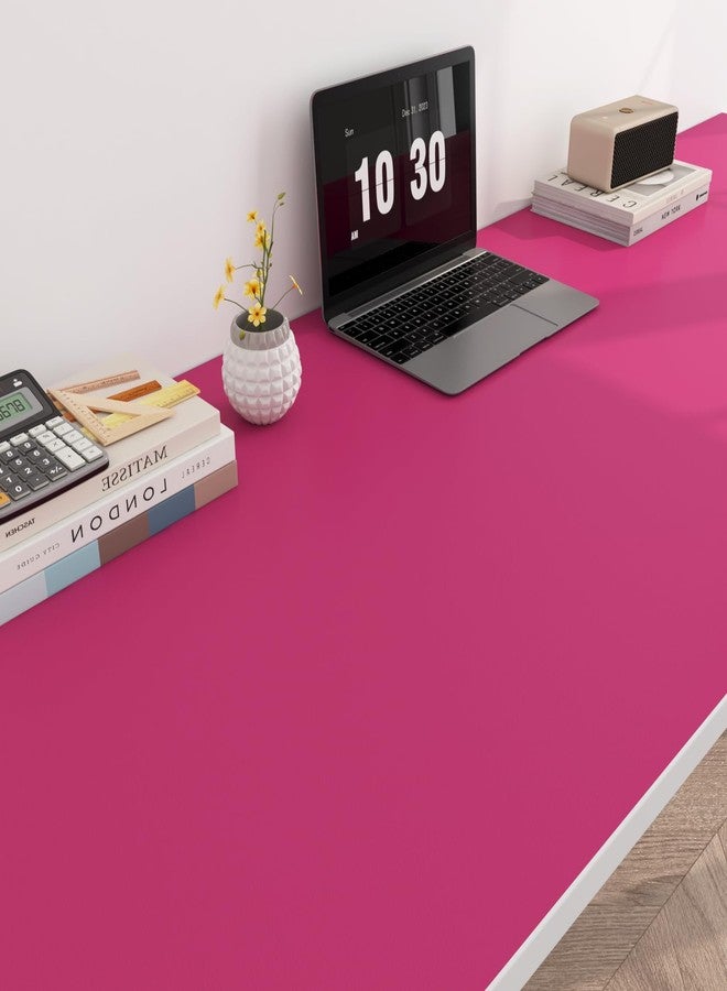 ReWallpaper Fuschia Pink Wallpaper Stick and Peel for Bedroom Girls Kids Room Bathroom Adhesive Dark Pink Contact Paper for Desk Dresser Cabinets Kitchen Appliances Magenta Vinyl Wrap 17.7inx6.5ft - Image 4