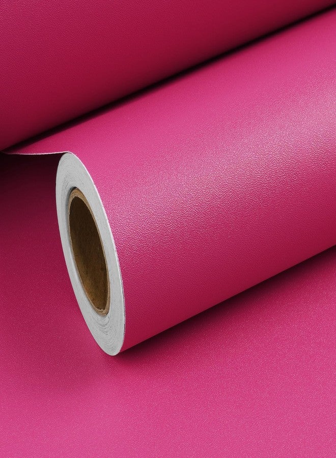 ReWallpaper Fuschia Pink Wallpaper Stick and Peel for Bedroom Girls Kids Room Bathroom Adhesive Dark Pink Contact Paper for Desk Dresser Cabinets Kitchen Appliances Magenta Vinyl Wrap 17.7inx6.5ft - Image 1