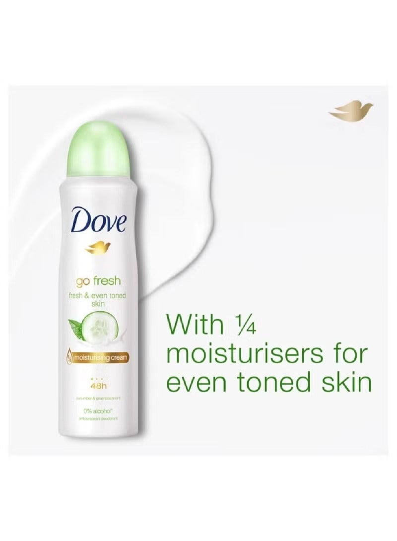 دوف مزيل عرق بخاخ جو فريش بالخيار والشاي الأخضر - 150 مل - Image 2