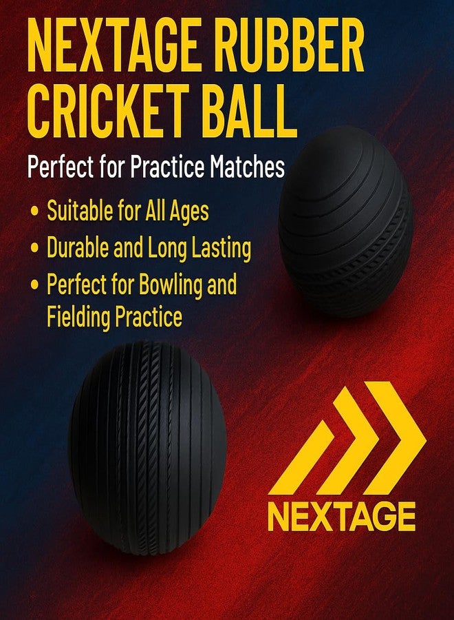 Nextage Rubber Cricket Ball - Perfect for Practice Matches | Suitable for All Ages | Durable and Long Lasting | Perfect for Bowling and Fielding Practice | Black (1) - Image 5