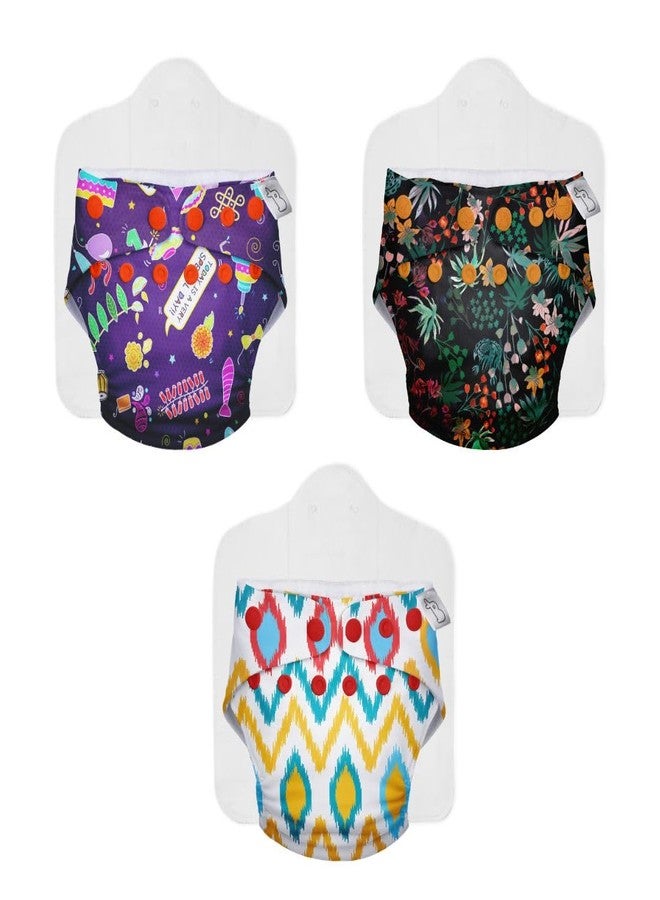 Superbottoms NEW UNO Freesize Cloth Diaper Set of 3| Cloth diaper for babies 3M to 3Y | Washable & Reusable cloth diaper | Comes with cloth diaper insert | 3 Diaper and 3 Organic cotton Soaker - Image 1