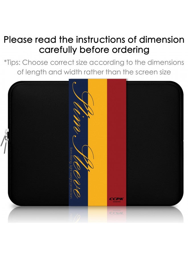 CCPK 13" Laptop Sleeve 13 Inch Cover Protective Case Compatible with Apple MacBook Air 13.3 Inch Mac Pro M1 Surface Lenovo Dell HP Bag Computer Pouch Accessories Travel Carrying Case Neoprene, Black - Image 1