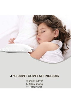 GUDOO 4 Piece King Size/Single Size Bedding Printed Luxury Printed Duvet Cover Comforter Set Cotton Multicolour High Cotton Quality Bedding Set Kids' Duvet Covers 200 x 230 cm  - Image 4