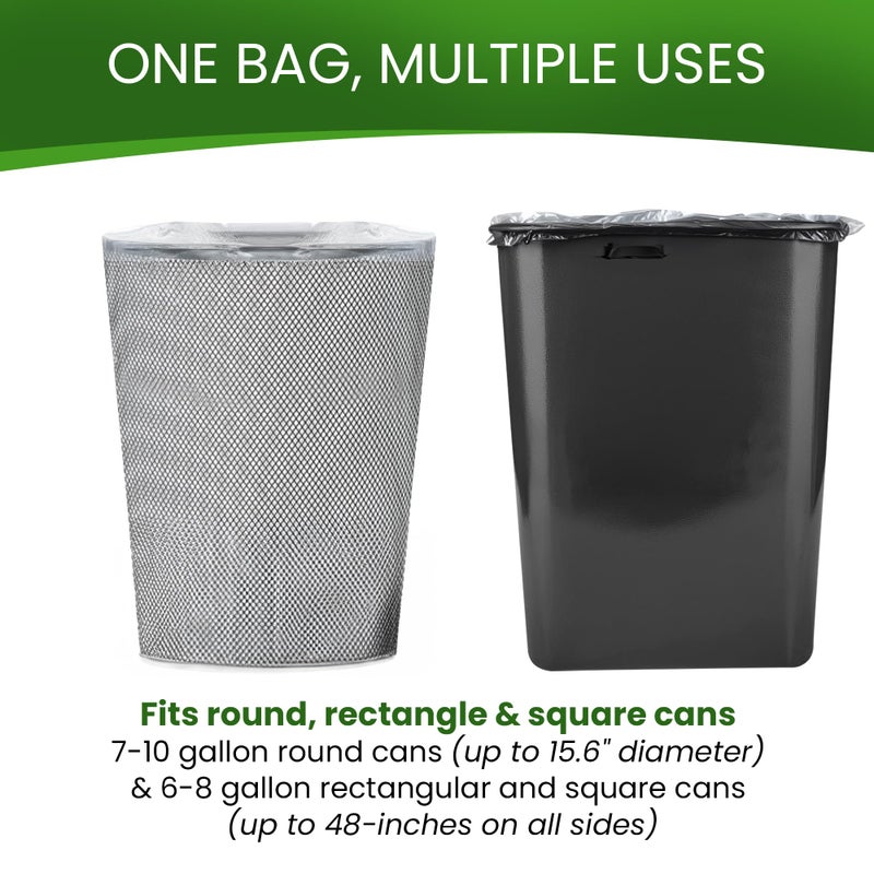 Betta 8-10 Gallon Medium Trash Bags, Clear, 1000 Count Box, (24x24-inch) Commercial Office Wastebasket Garbage Can Liners, 7-10 Gallon Round Cans, 6-8 Gallon Slim and Square Cans - Image 3