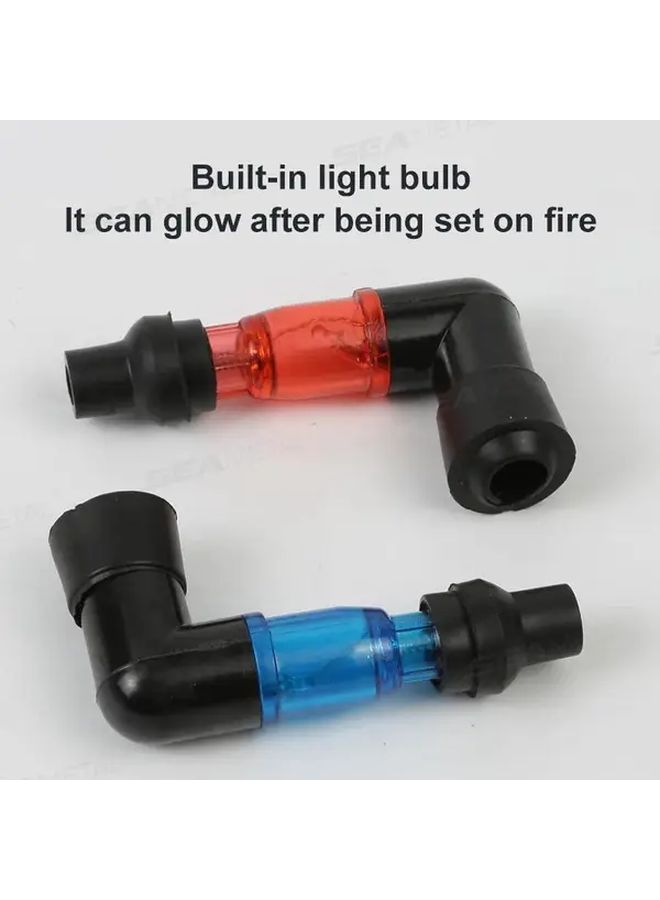 3 Pcs Red Motorcycle Flash Spark Plug Caps 90 Degree Flashing Ignition Boot Weather Resistant Sleek Design Enhanced Engine Performance Safety Fit Most Motorcycles - Image 5