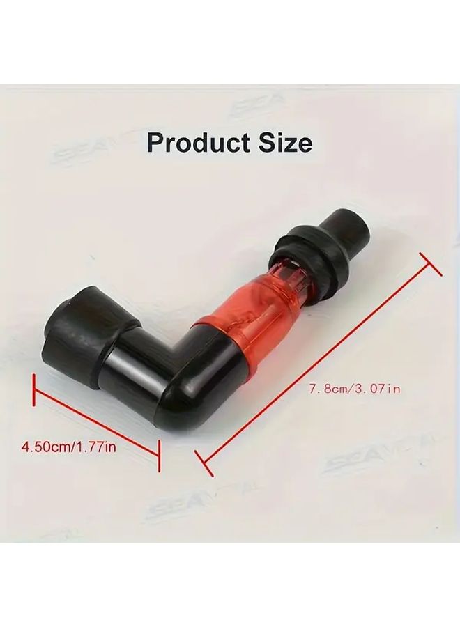 3 Pcs Red Motorcycle Flash Spark Plug Caps 90 Degree Flashing Ignition Boot Weather Resistant Sleek Design Enhanced Engine Performance Safety Fit Most Motorcycles - Image 2