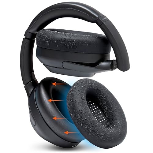 WC SweatZ XM4 - Patented Protective Earpad Sweat Covers for Sony WH1000XM4 by WC | Silicone Ear Covers for Sony WH-1000XM4 Headphones | Sweatproof & Easily Washable | Black - Image 1