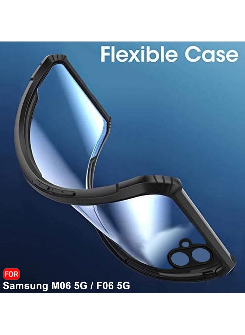 Samsung Galaxy F06 / M06 Clear Case Hard PC Back Cover with Shockproof TPU Black Border 360 Degree Impact Resistant non-Yellowing Transparent Cover For Samsung Galaxy M06 / F06 - Image 2