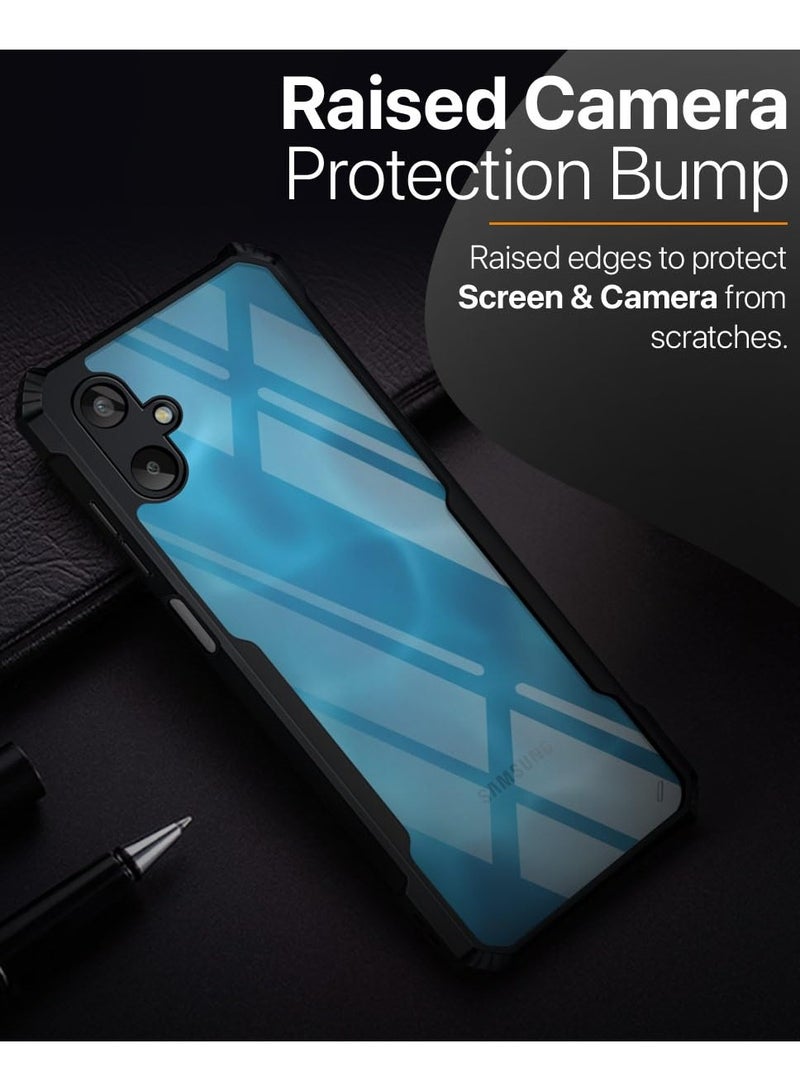 Samsung Galaxy F06 / M06 Clear Case Hard PC Back Cover with Shockproof TPU Black Border 360 Degree Impact Resistant non-Yellowing Transparent Cover For Samsung Galaxy M06 / F06 - Image 4