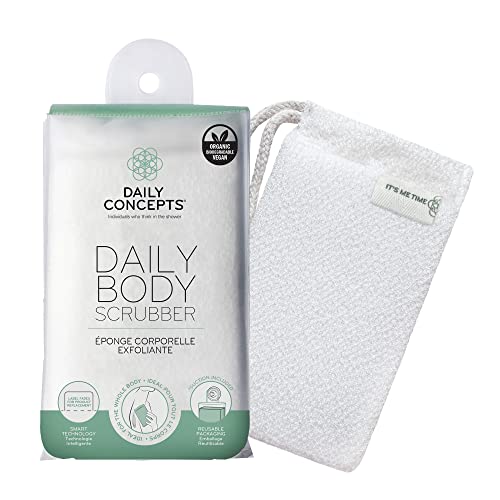 DAILY CONCEPTS Daily Body Scrubber SoyBased and Organic Cotton The Bath Sponge Deeply Cleanses The Skin and Creates A Rich Foamy Lather The Outer Texture Provides A Gentle Exfoliation Pack of 3 - Image 3