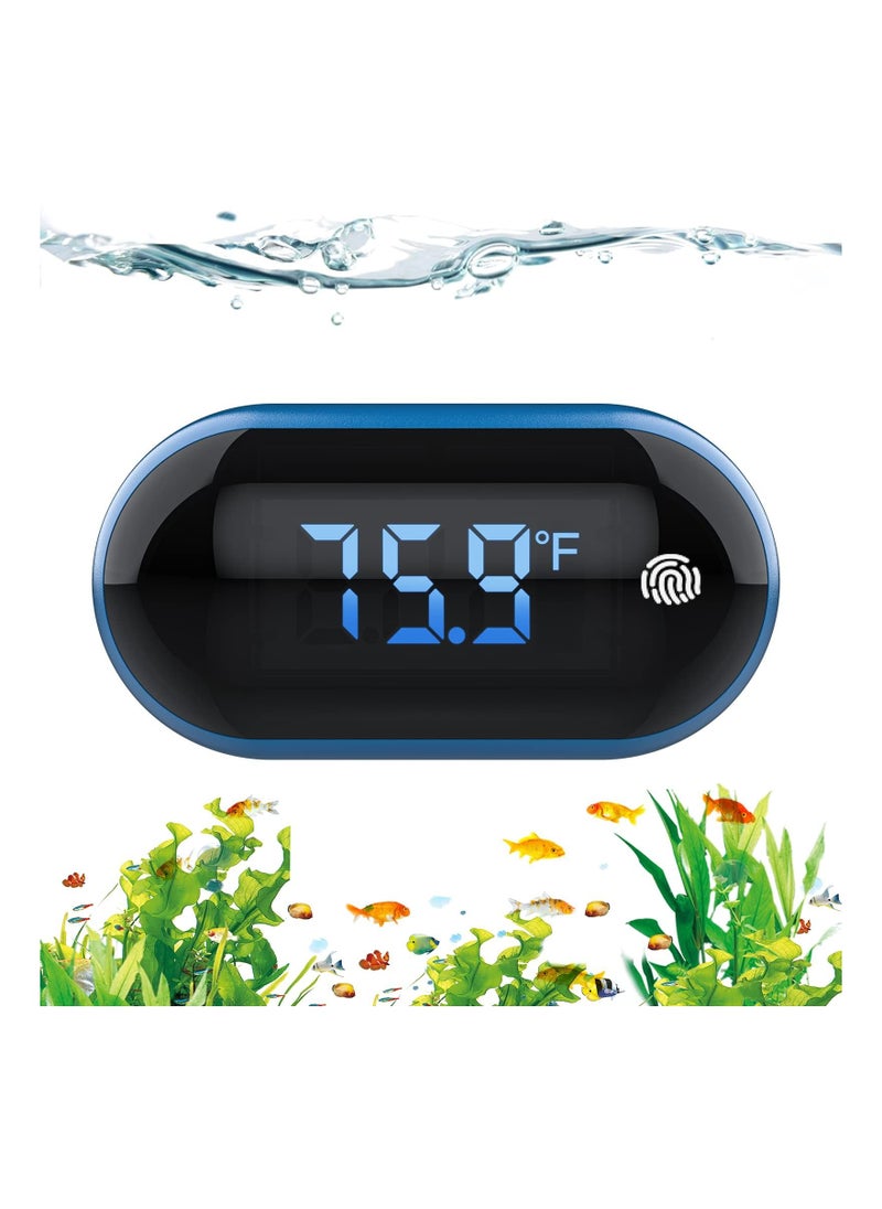LED Fish Tank Thermometer, Digital Aquarium Thermometer with Touch Screen, Range of 32-211℉, Accuracy & Energy-Saving Stick-on Wireless for Glass Containers, Turtle Tank, Aquariums